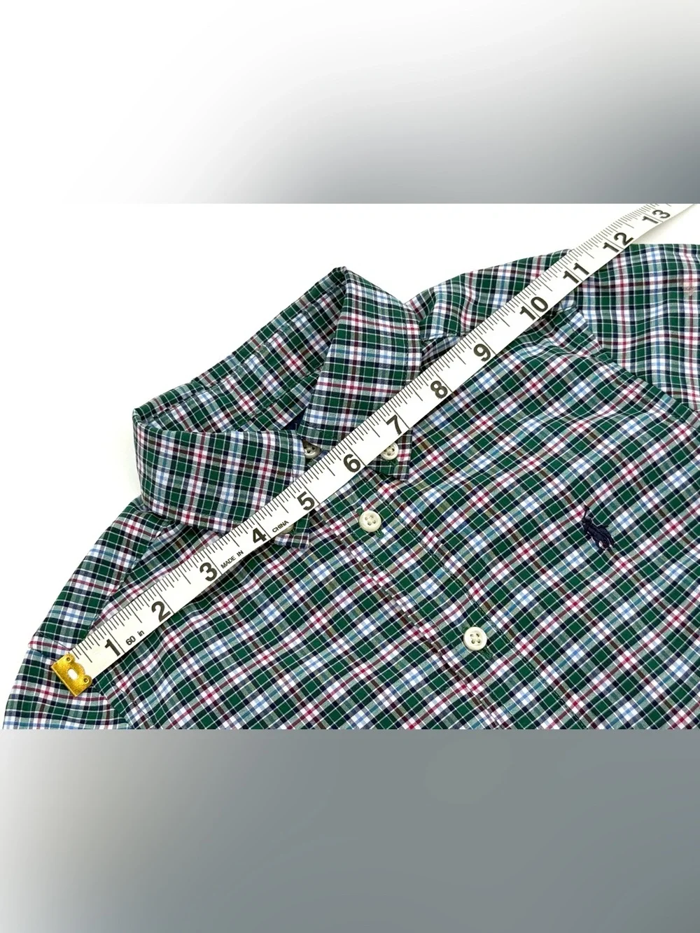 EUC Ralph Lauren Boys Holiday / Christmas Plaid Button Down Shirt In Green 4/4T